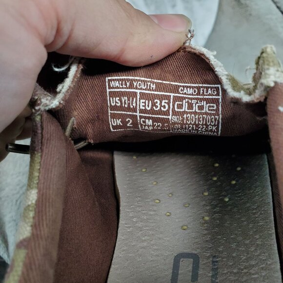 Hey Dude Boys Shoes Size 3 Green Camo Canvas Wally Youth Slip On Sneakers - Picture 9 of 11